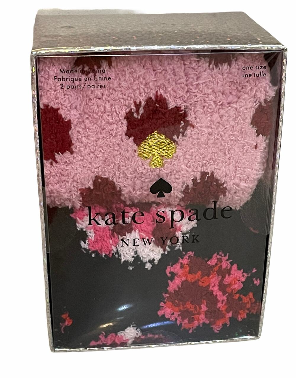 Kate Spade Roses 2 pairs softee socks new